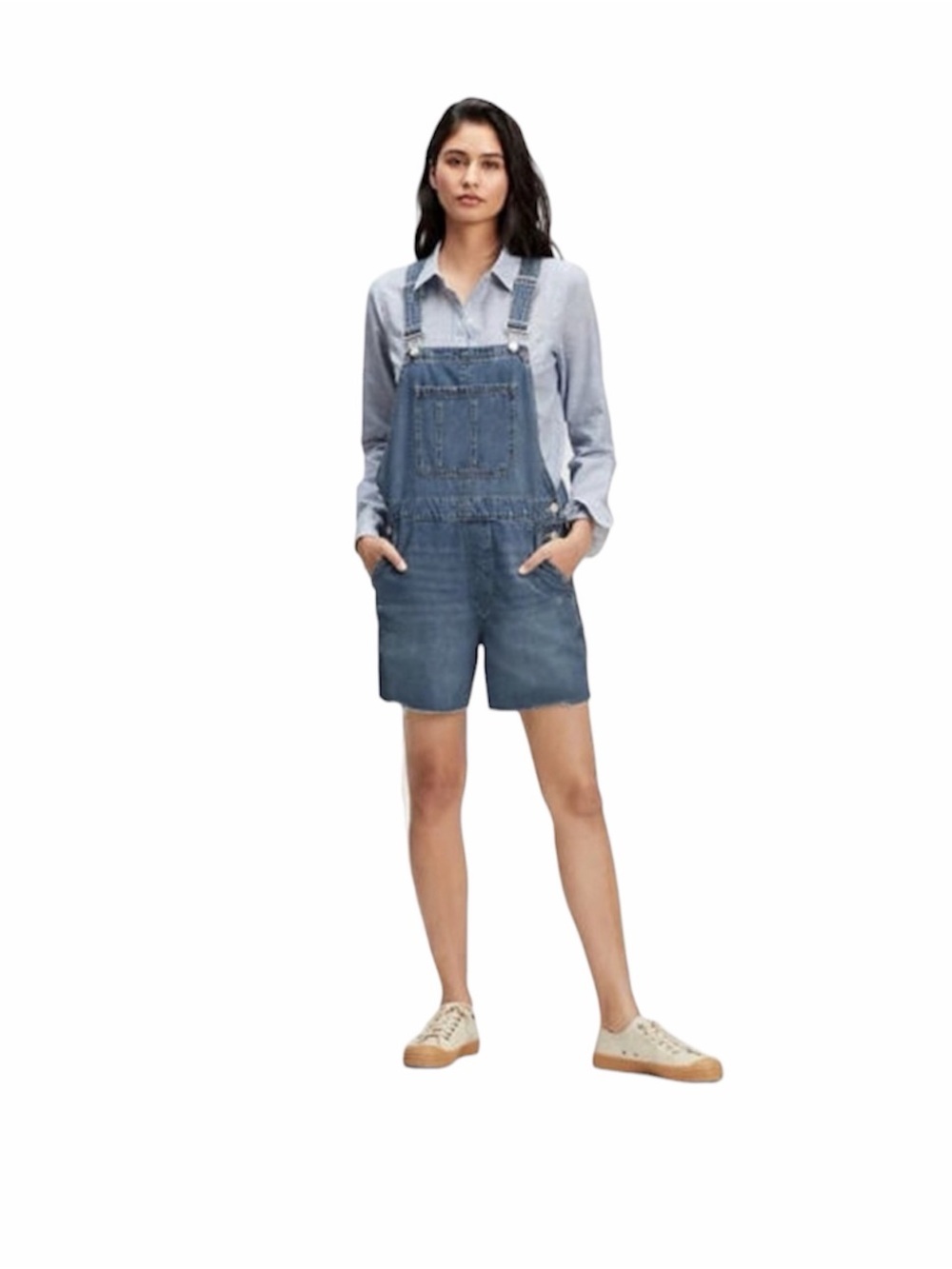 Gap Denim Women’s Cutoff Jean Shortalls XS Medium Wash